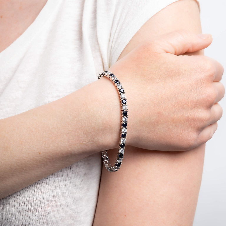 B5087 DF ZIRC BLUE Round Tennis Bacelet