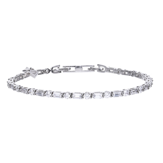B5259 DF ZIRCONIA Baguette Round Bracelet
