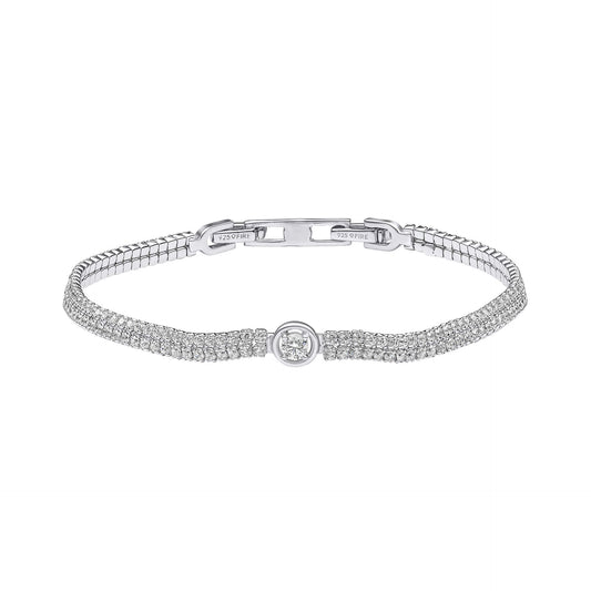 B5476 DF ZIRC WHT Fine Rnd Tennis Bracelet