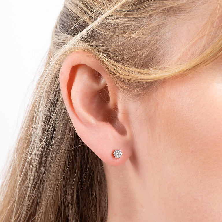 E5583 DF 6 Claw ZIRC 0.50ct Solitair Std Earrings