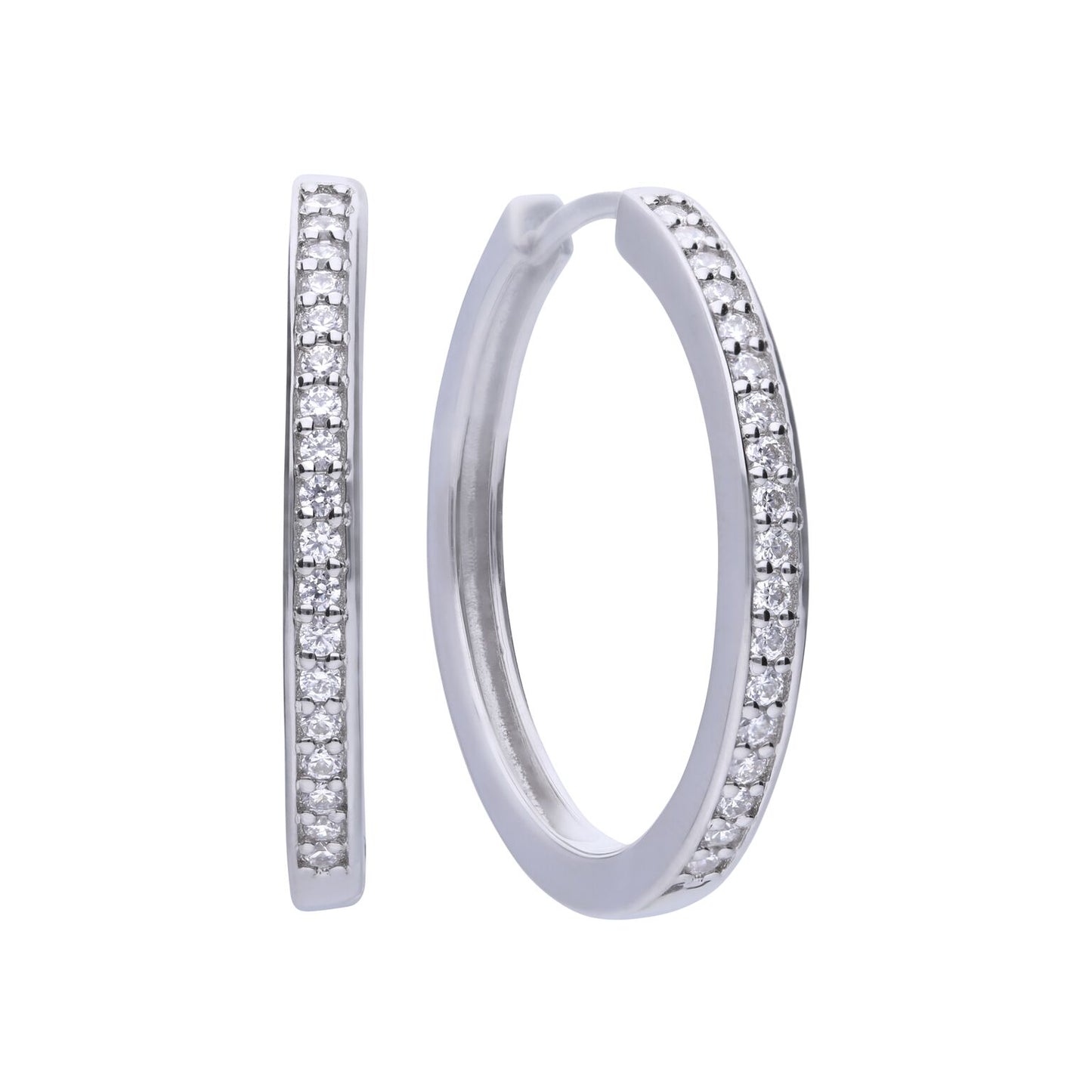 E5605 DF ZIRCONIA Classic Hoop Earrings