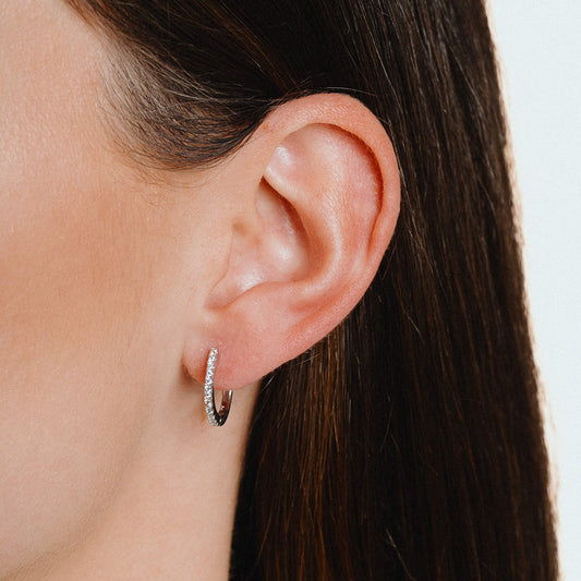 E5609 DF ZIRCONIA Eternity Creole Earrings