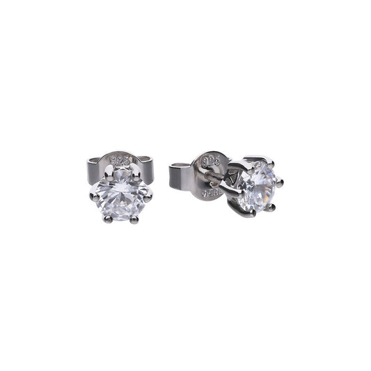 E5630 DF 6 Claw ZIRC 1ct Solitair Std Earrings