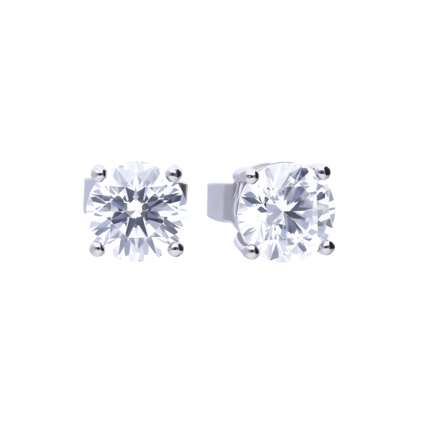 E5907 DF 4 Claw ZIRC 1.0ct Solitaire Std Earrings