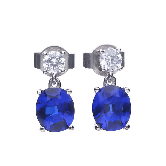 E5978 DF ZIRCON BLUE Oval Drop Earrings