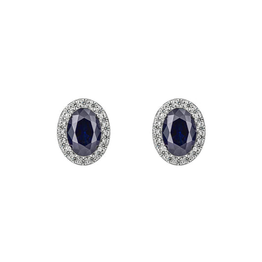 E6186 DF ZIRCONIA BLUE Oval Earrings