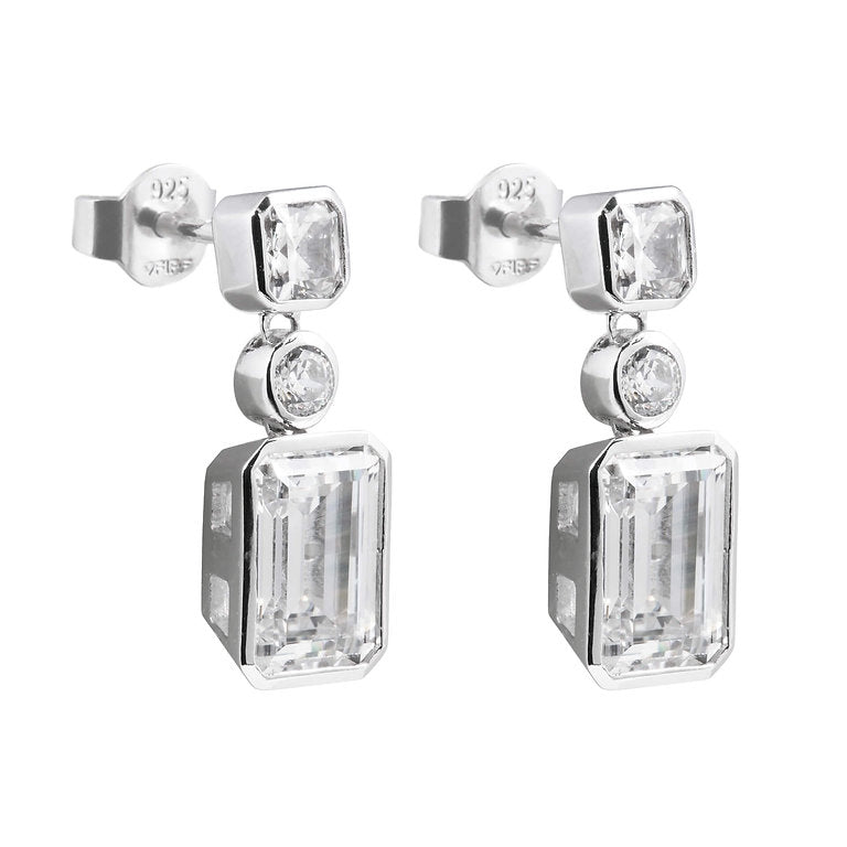 E6296 DF ZIRC Emlrd/Prin Cut Drp Earrings