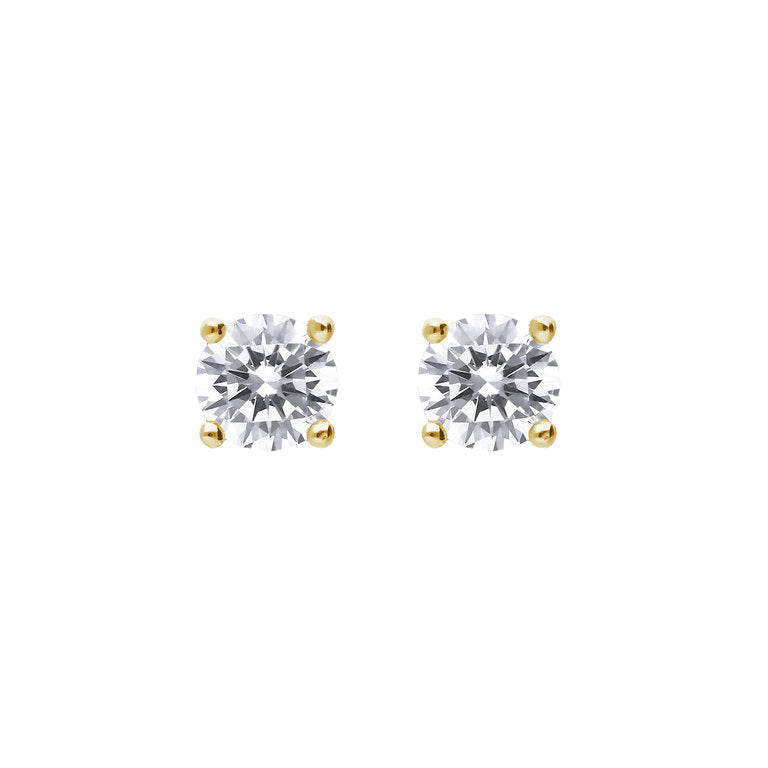 E6298 DF 4 Claw ZIRC 4mm Solitaire Stud Earrings