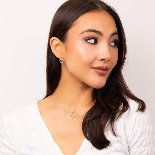 P5391 DF GLD PLT ZIRC Heart Pave Pendant