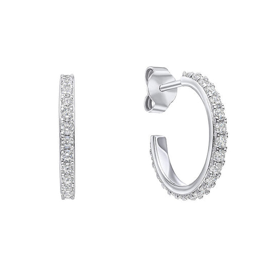 E6406 DF ZIRCONIA 3/4 Hoop Earrings