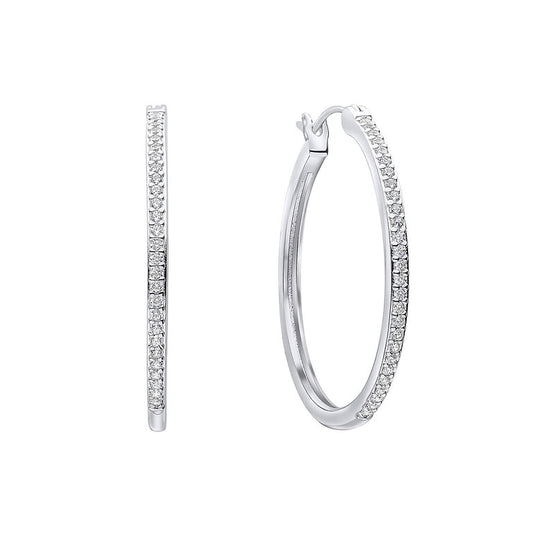 E6413 DF ZIRCON Large Hoop Earrings