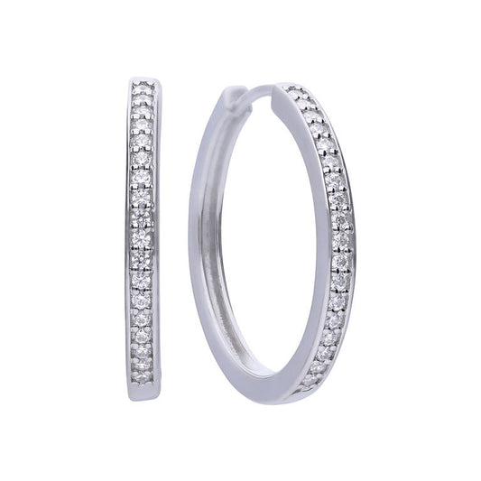 E5605 DF ZIRCONIA Classic Hoop Earrings