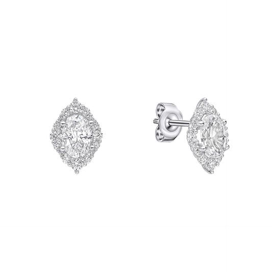 DF Oval Cluster Stud Earrings