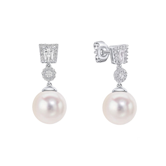 DF Vintage Style Pearl Drop Earrings