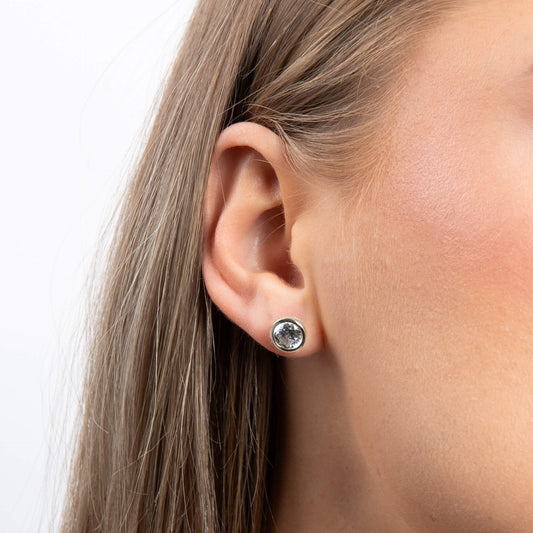 E5622 ZIRC Rub Over 4.00ct Soltir Earrings