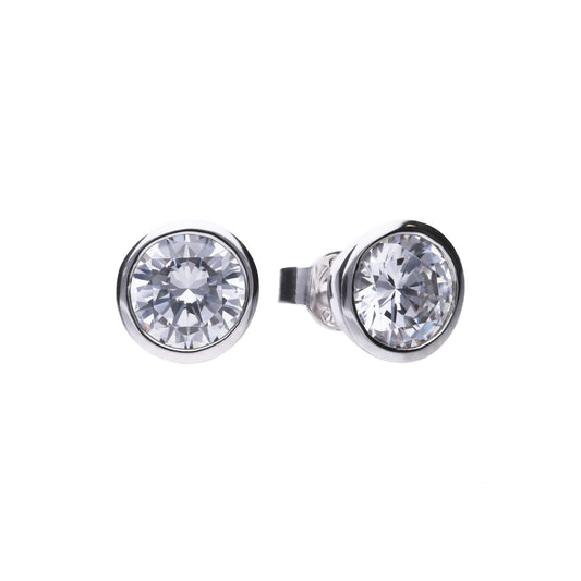 E5621 ZIRC Rub Over 3.00ct Soltir Earrings