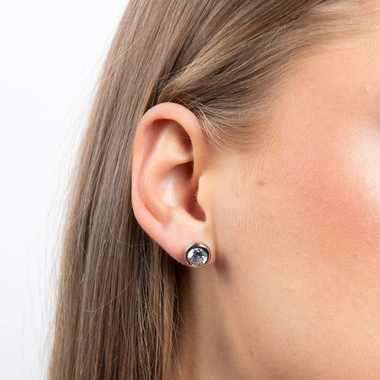 E5620 ZIRC Rub Over 2.00ct Soltir Earrings