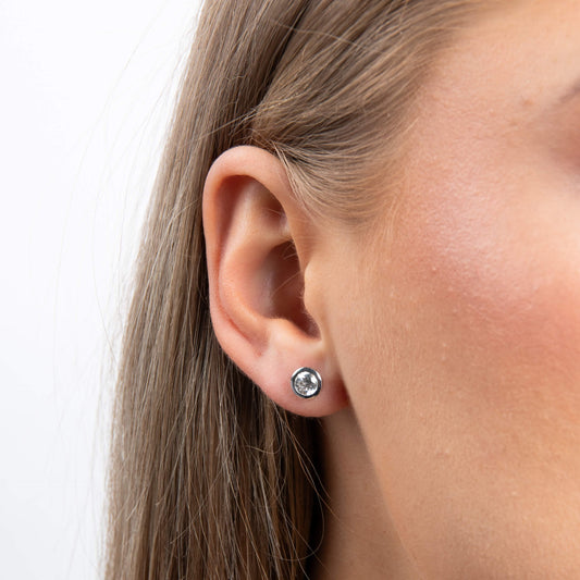 E5618 ZIRC Rub Over 1.00ct Soltir Earrings