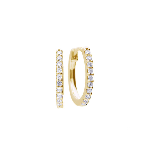 DF Gold Plate CZ Huggie Earrings