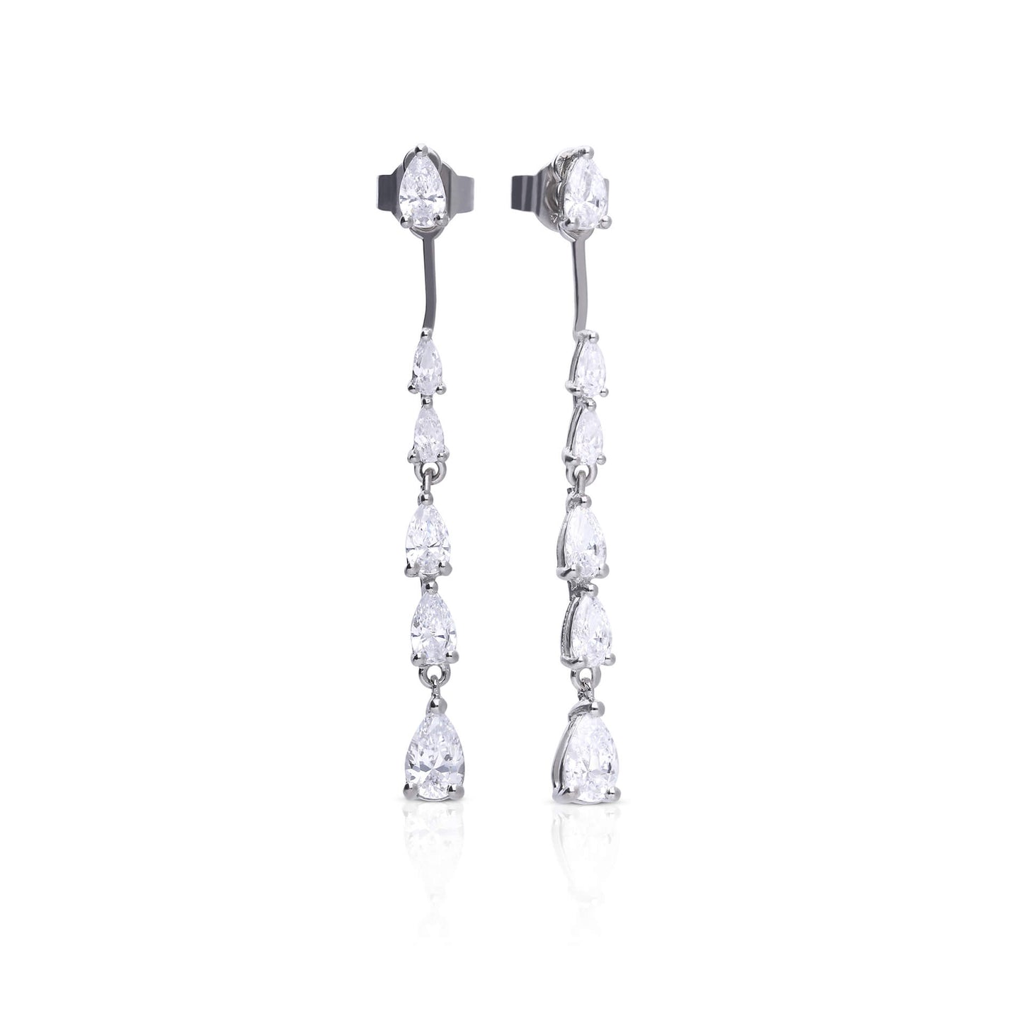 DF CZ Cascade Teardrop Earrings