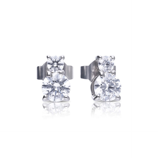DF CZ Duo Stud Earrings