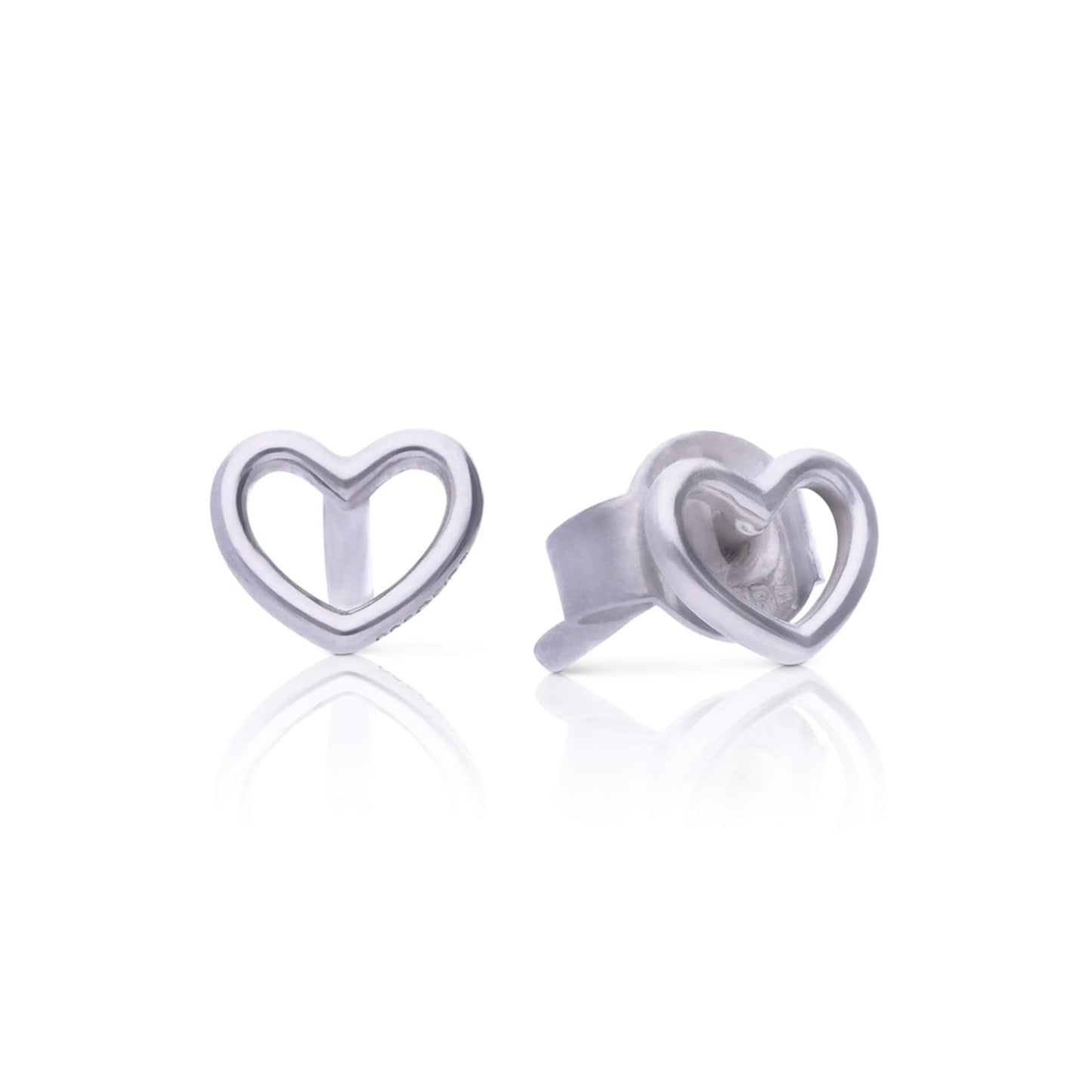 DF Hollow Heart Shape Small Stud Earrings