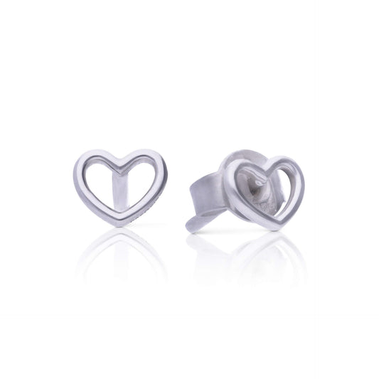 DF Hollow Heart Shape Small Stud Earrings