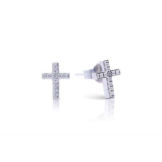 DF CZ Small Cross Earrings