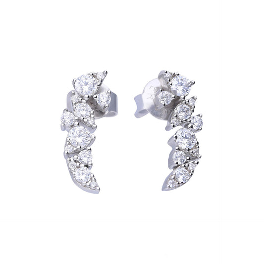 DF CZ Cluster Drop Earrings