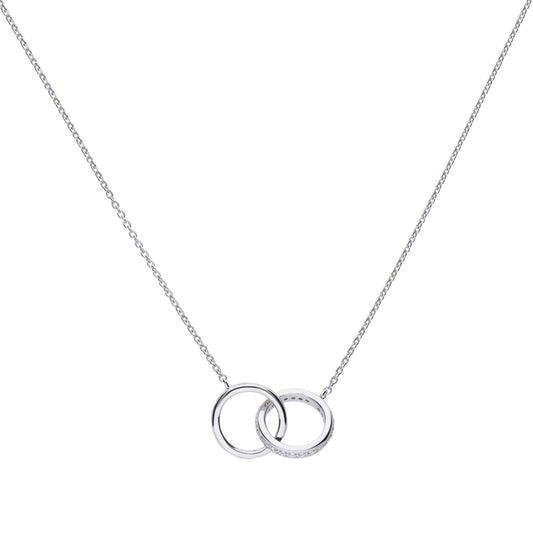 N4235 DF ZIRC Interlockng Circles Necklace