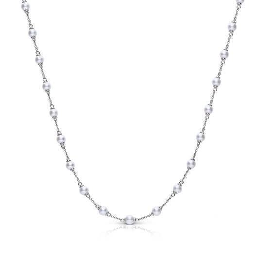 DF CZ Small Shell Pearl Bobble Necklace