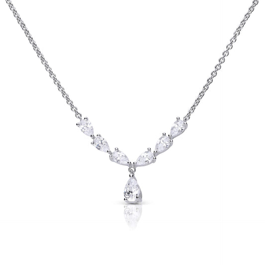 DF Statement CZ Teardrop Necklace