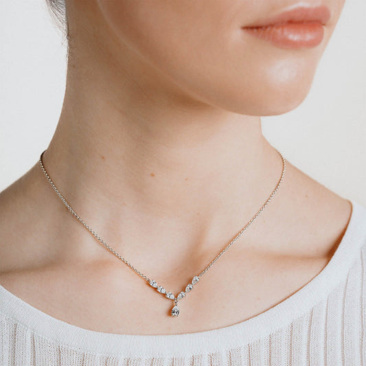 DF Statement CZ Teardrop Necklace