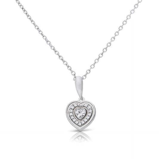DF CZ Multi Layer Heart Necklace
