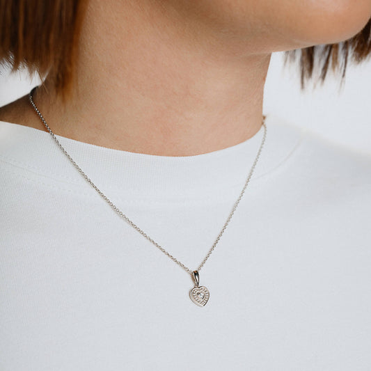 DF CZ Multi Layer Heart Necklace