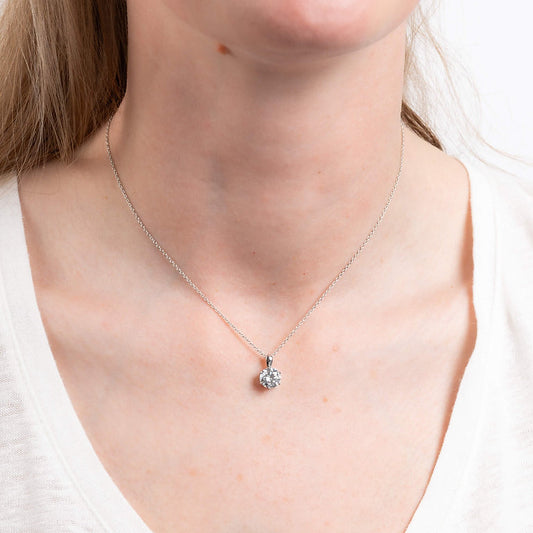 P4607 DF 6 Claw ZIRC 1.5ct Solitaire Clw Pendant