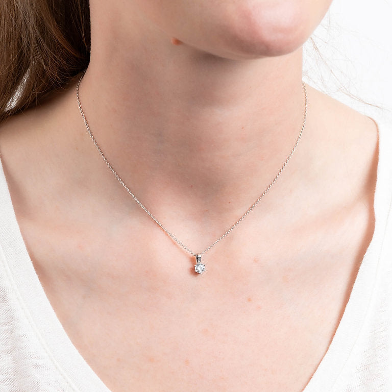 P4610 DF 6 Claw ZIRC 0.5ct Solitaire Clw Pendant