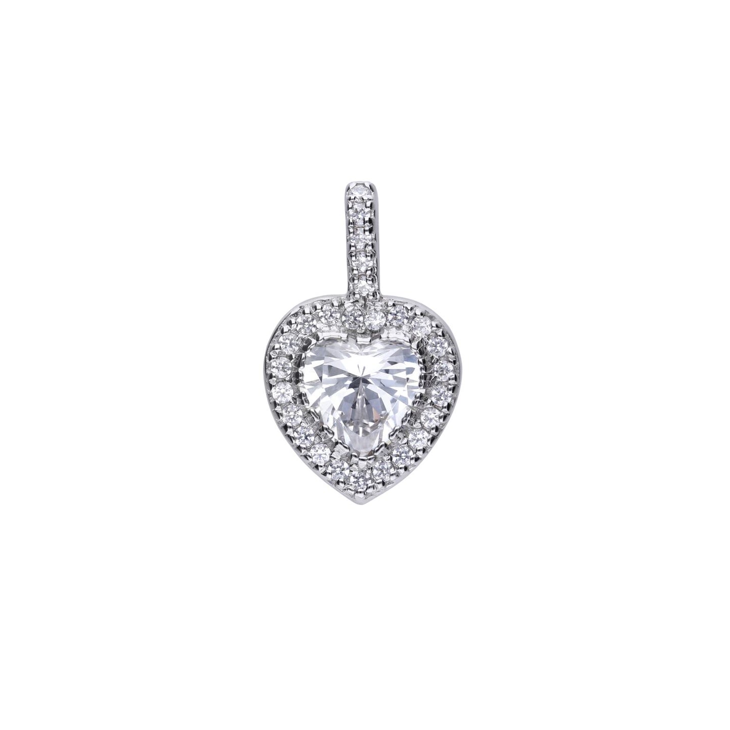 P4616 DF ZIRCONIA Heart Pave Set Pendant