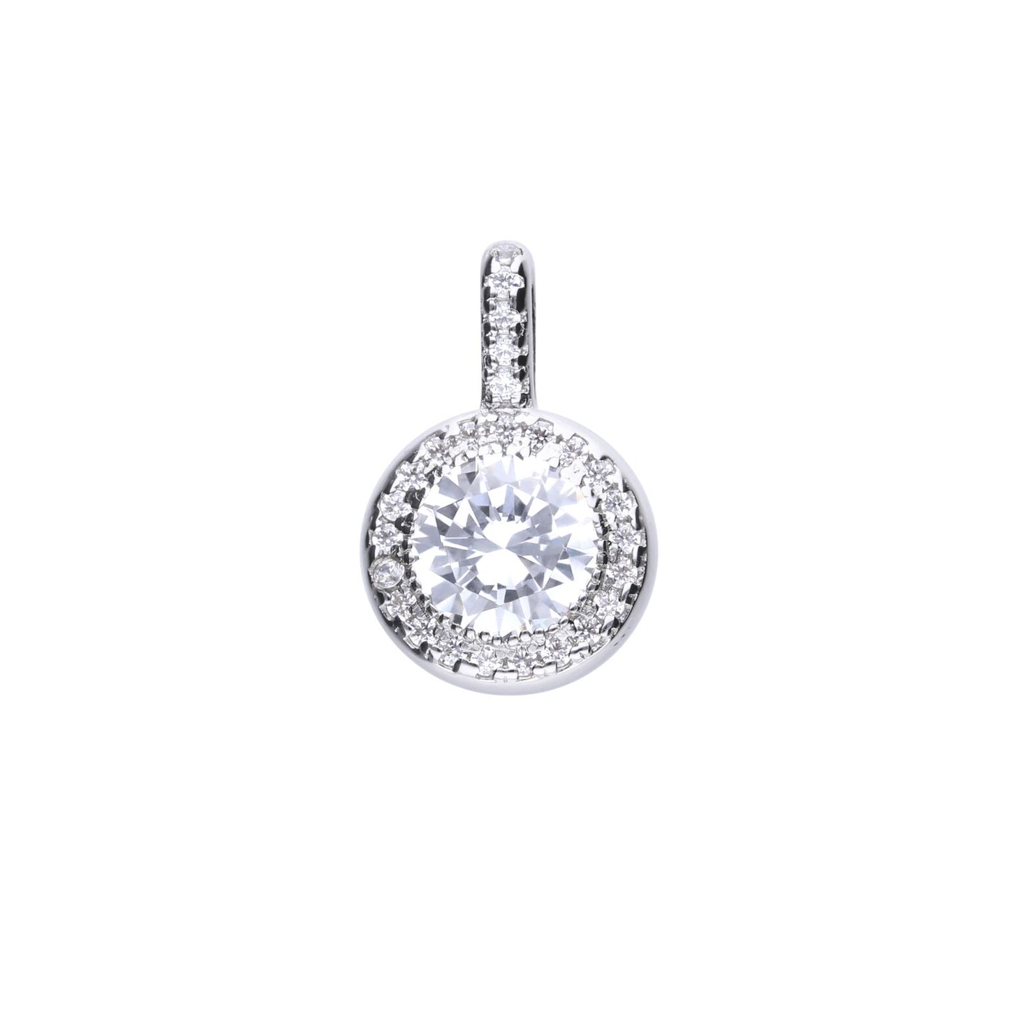 P4618 DF ZIRCONIA Round Halo Pave Pendant