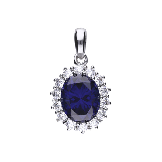 P4658 DF ZIRCONIA BLUE Oval Pve Pendant