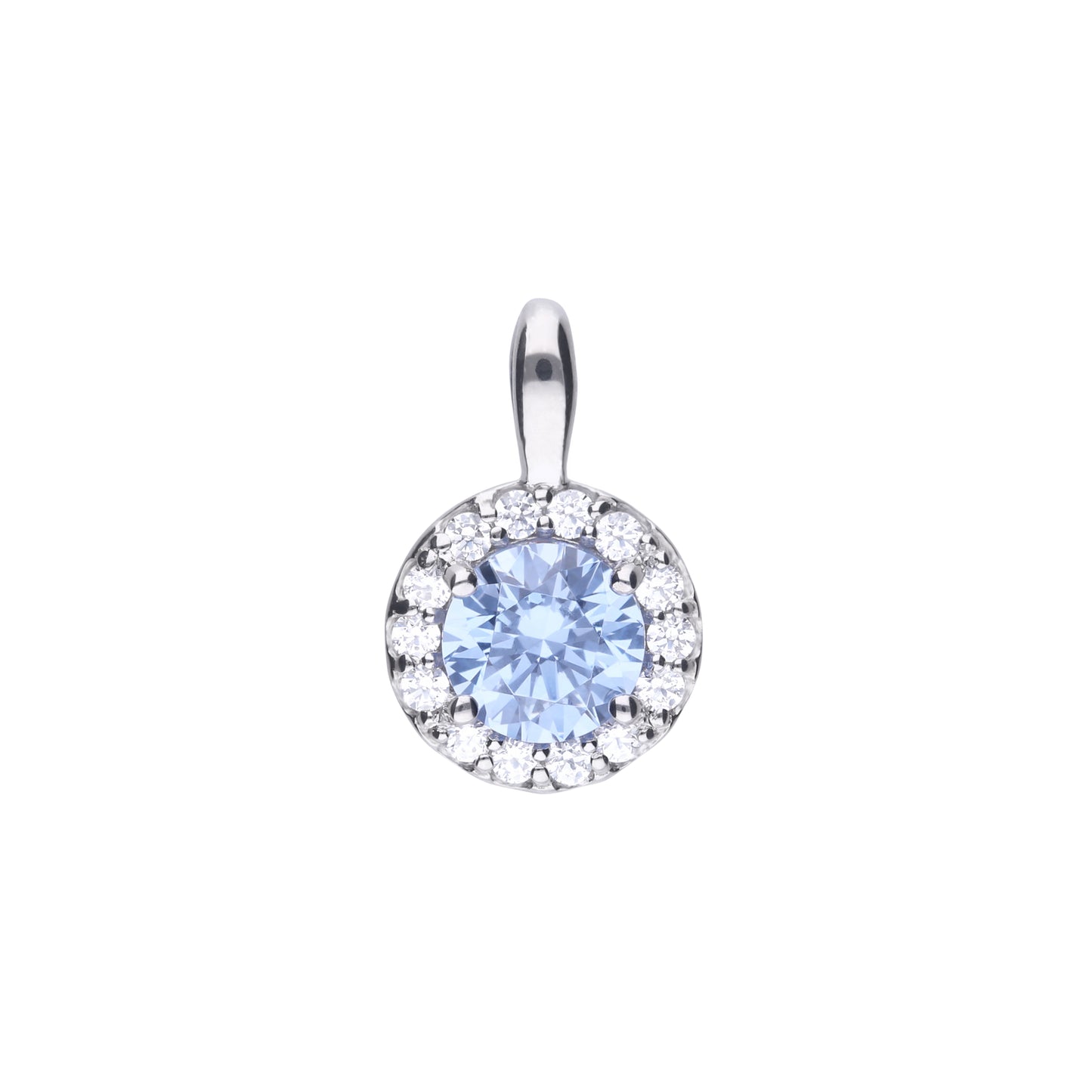 P4780 DF ZIRC SKY BLUE Rnd Clustr Pendant
