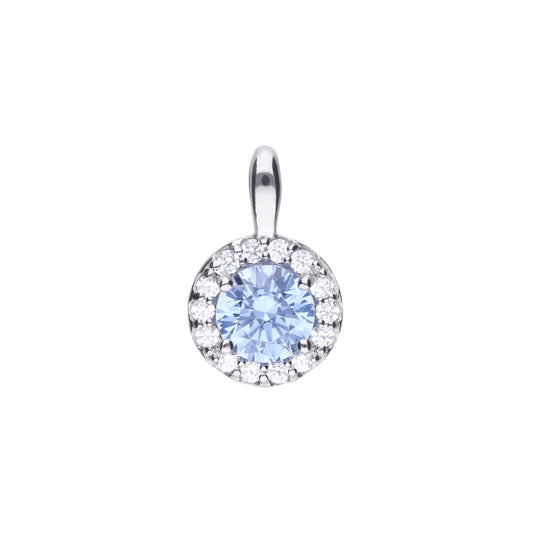 P4780 DF ZIRC SKY BLUE Rnd Clustr Pendant