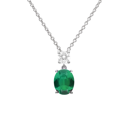 P5113 DF ZIRC GREEN Oval Drop Pendant