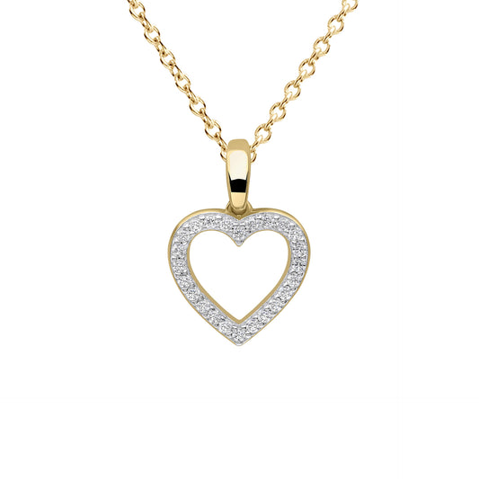 P5391 DF GLD PLT ZIRC Heart Pave Pendant