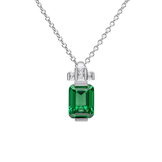P5397 DF ZIRC GREEN Emerald Cut Pendant