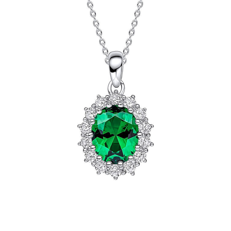 DF Oval Green Cluster Pendant