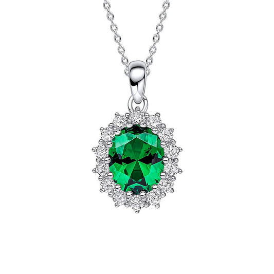 DF Oval Green Cluster Pendant