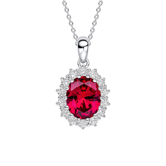 DF Oval Red Cluster Pendant