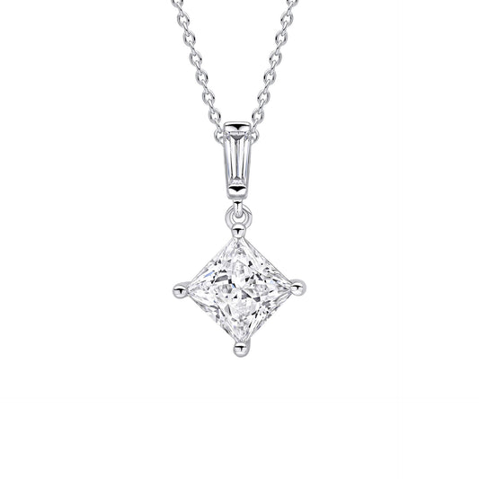DF Princess Cut Drop Pendant