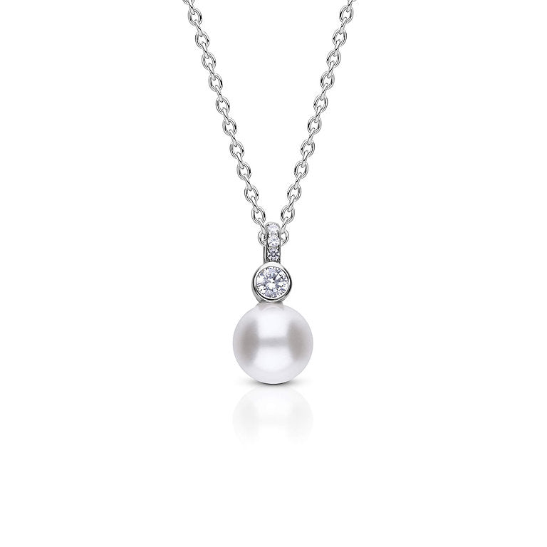 DF CZ and Round Shell Pearl Pendant